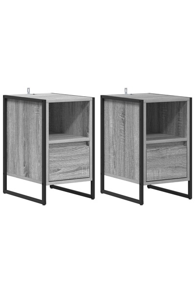 vidaxl Noptieră 2 pcs Gri Sonoma 39,5 x 30 x 50 cm Lemn compozit