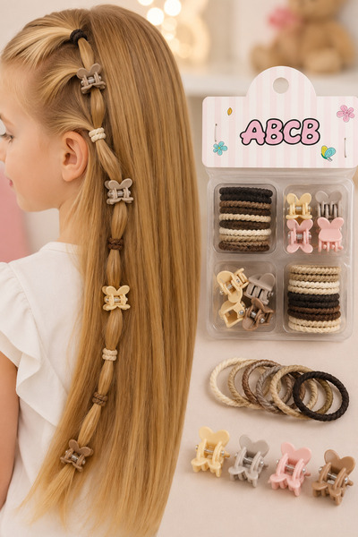 Trend Mix Kids Set de accesorii colorate pentru păr pentru copii, set de agra...