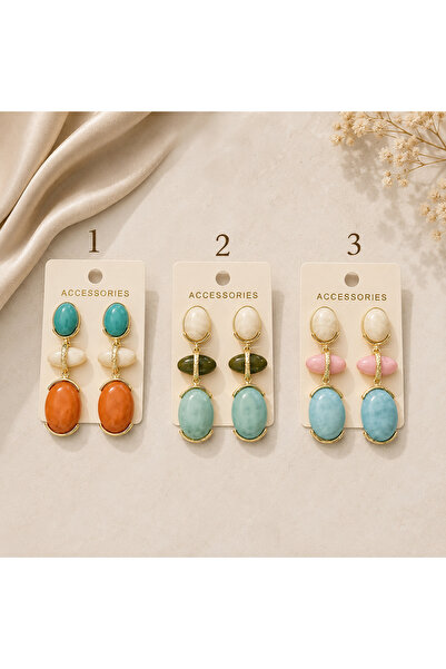 ADELYA CONCEPT Bohemian Aura Natural Stone Earrings