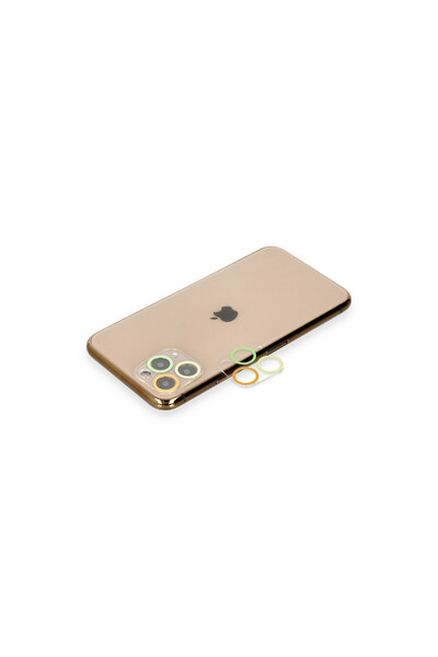 TİMİON iPhone 11 Pro Max Colorful Camera Lens Protection Glass - Yellow-Orang...