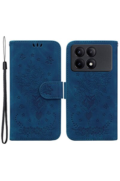 sscase Butterfly Rose Θήκη Πορτοφόλι Blue (Xiaomi Poco X6 Pro 5G)