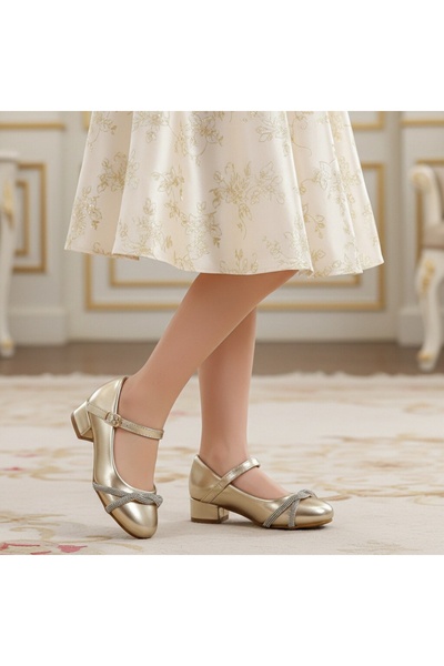 OEM Pantofi eleganți cu toc pentru fete, cu aplicații ștrasuri decorative, di...