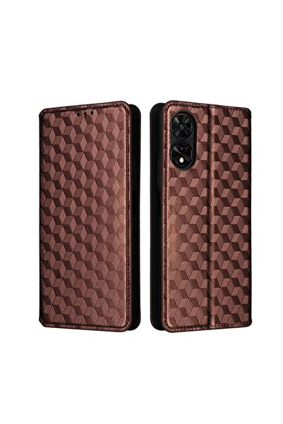 sscase Imprinted Rhombus Θήκη Βιβλίο Brown (TCL 50 5G)
