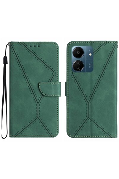sscase Stitching Embossed Θήκη Πορτοφόλι Green (Xiaomi Redmi 13C/Poco C65)