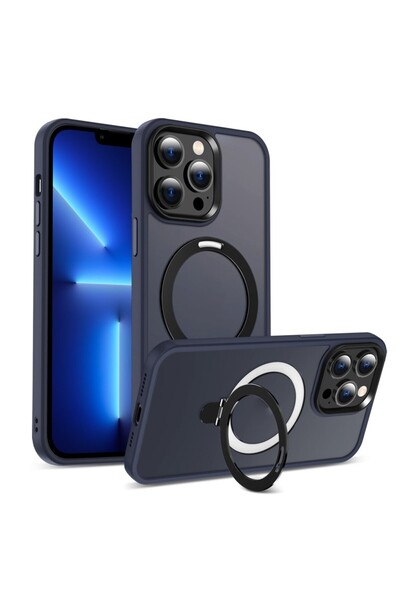 sscase Bumper Magsafe Σκληρή Θήκη με Stand Ημιδιάφανη Dark Blue (Apple iPhone...