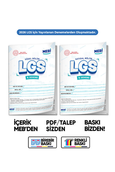 İnformal Yayınları 2026 LGS 8.Sınıf MEBİ ONLİNE Türkiye Geneli 9. Deneme (Say...