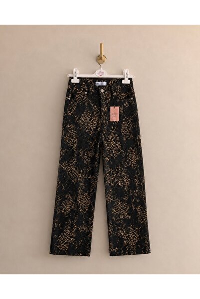 fundaboutiquee Leopar desenli kesik paça denim