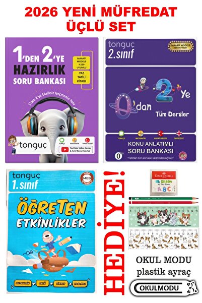 Tonguç Yayınları 1'den 2'ye Hazırlık Seti (3 Kitap 448 Sayfa)