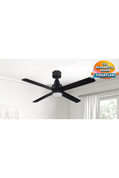 SUA ŞUA Burbank Uzaktan Kumandalı Led Aydınlatmalı 132 Cm Siyah Tavan Vantila...