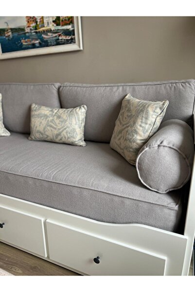 Evimstil Hemnes Uyumlu Divan Kılıf Seti 80x200x24 cm 2 Sırt Minderli 2 Sosis ...