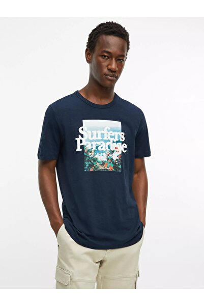 s.Oliver Ανδρικό Βαμβακερό T-Shirt με Φωτογραφική Εκτύπωση, Κανονική Εφαρμογή...
