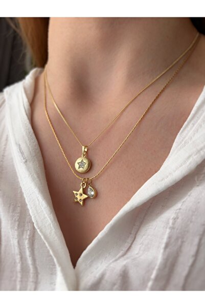 ToffyStore Drop Stone Star Necklace