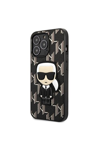 Karl Lagerfeld Monogram Ikonik Back Case for Apple iPhone 13 Pro (Black)