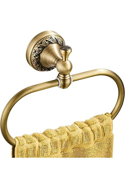 The Bros Oval Towel Ring, Exquisite Antique Bronze Carved Towel Hook, Wall-Mo...