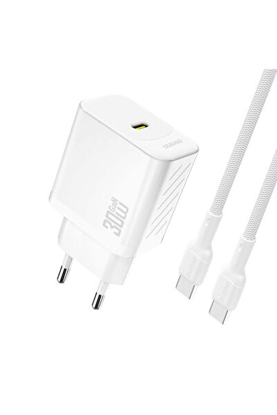 DUDAO Φορτιστής GaN με Θύρα USB-C και Καλώδιο USB-C σε USB-C, 30W Power Deliv...