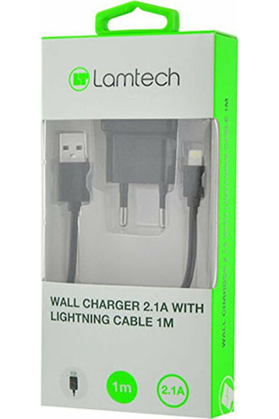Lamtech Φορτιστής με θύρα USB-A και καλώδιο Lightning Μαύρο (LAM020151)