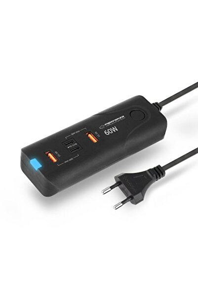 ESPERANZA Βάση Φόρτισης με 2 Θύρες USB-A και 2 Θύρες USB-C, Παροχή Ισχύος 60W...