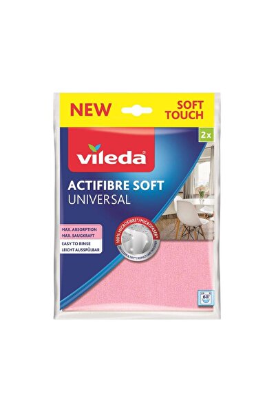 Vileda ACTIFIBRE Soft Cloths 171813, 2 Pieces (Pink/Grey)