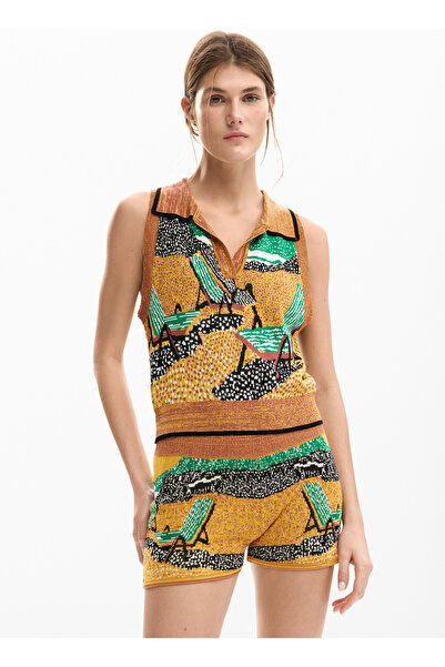 Desigual Kahverengi Kadın Standart Fit Deniz Temalı Kazak 26SWTF04