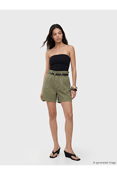 LC Waikiki Belted Waist Women's Jean Shorts