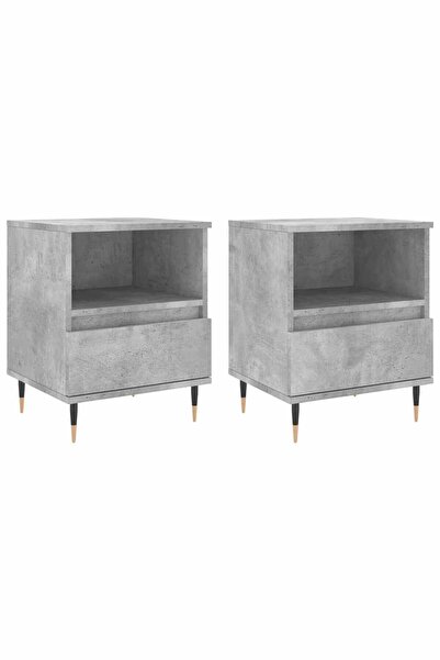 vidaxl Bedside tables, 2 pcs., concrete gray, 40x35x50 cm, composite wood