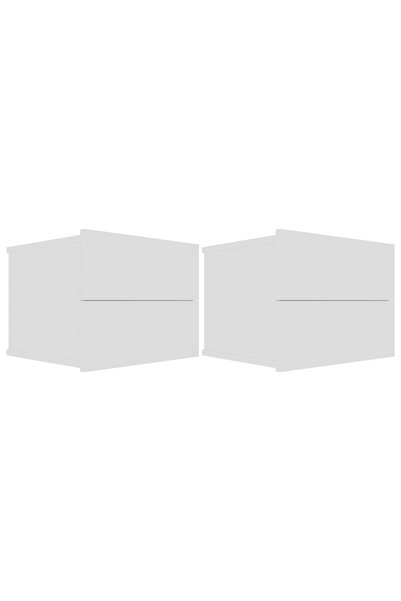 vidaxl Noptiere, 2 buc., alb, 40x30x30 cm, lemn prelucrat