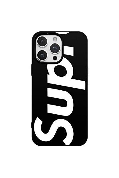 Casen iPhone 16 Pro Max Siyah Lansman Sup Tasarımlı Renkli Silikon Kılıfı