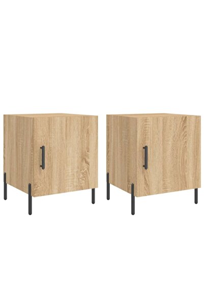 vidaxl Noptiere, 2 buc., stejar sonoma, 40x40x50 cm, lemn compozit