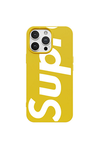 Casen iPhone 16 Pro Max Sarı Lansman Sup Tasarımlı Renkli Silikon Kılıfı
