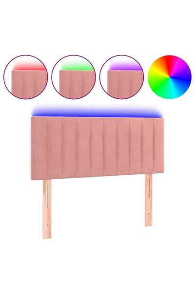 vidaxl LED headboard, pink, 90x5x78/88 cm, Velvet