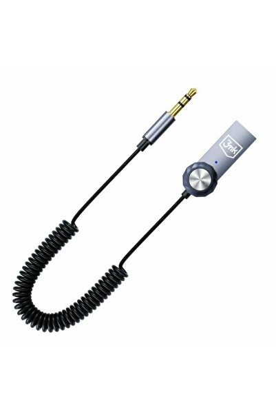3MK Bluetooth 5.4 Audio Adapter with Microphone, AUX 3.5 mm, Grey