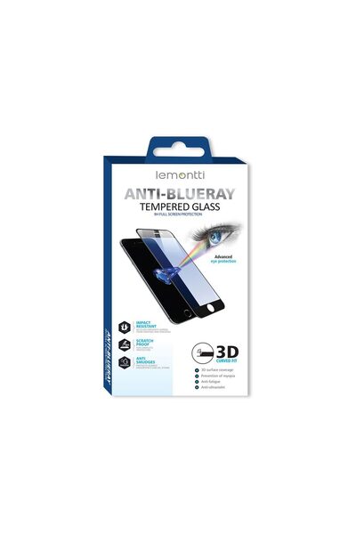 lemontti Folie iPhone 14 Pro Max Sticla Full Fit Anti-BlueRay Negru