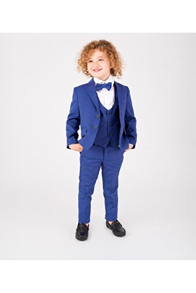 aykidsclup Costum de mire pentru băieți, costum albastru, set de 4 piese (jac...