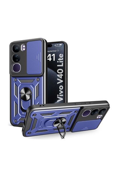 HANPORIUM Vivo v40 lite compatible tank case with ring stand, extra impact pr...