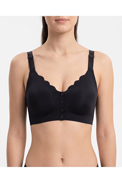 EBRULİ LİNGERİE Front Buttoned Wavy Cut Laser Cut Seamless Bralet Bra
