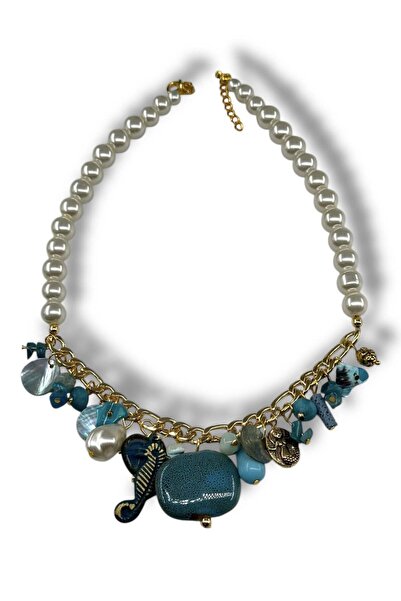 Bozhi Necklace Glass Beads Business Woman Style