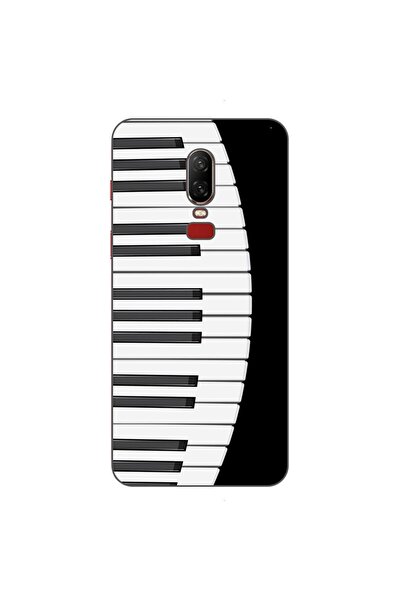 OEM Θήκη συμβατή με OnePlus 6 από σιλικόνη gel TPU με σχέδιο πλήκτρων πιάνου