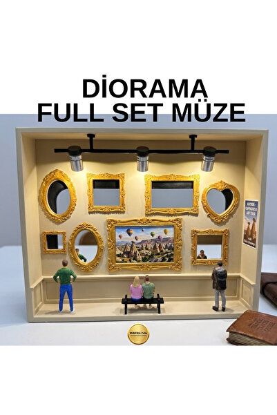 Ercinova Müze Temalı Işıklı Diorama Full Set - Sanat Galerisi Minyatür