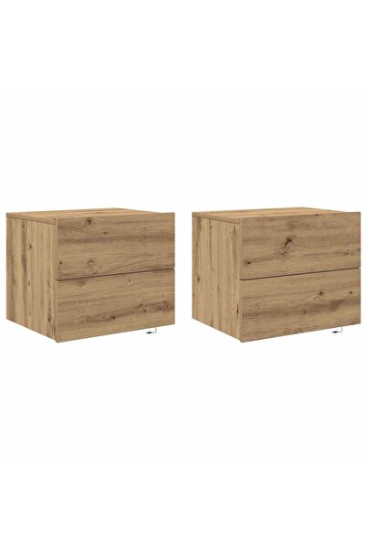 vidaxl Dulap de noapte 2 pcs Stejar Artizanal 50 x 39 x 41 cm