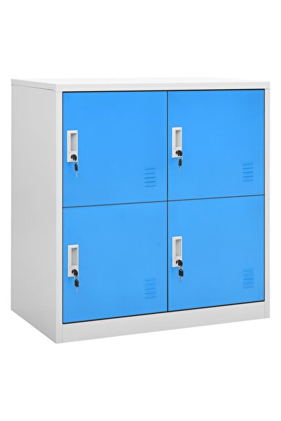 vidaxl Locker, light gray and blue, 90x45x92.5 cm, steel