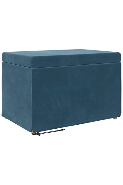 vidaxl Taburet albastru 61 x 41 x 40 cm Catifea și lemn stratificat