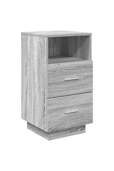 vidaxl Noptiere 2 buc cu 2 sertare Gri Sonoma 36x36x68 cm