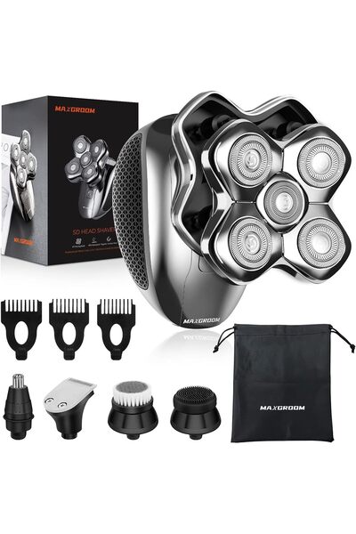 MAXGROOM Head Shaver for Bald Men, Waterproof Wet/Dry 5-in-1 Electric Shaver ...
