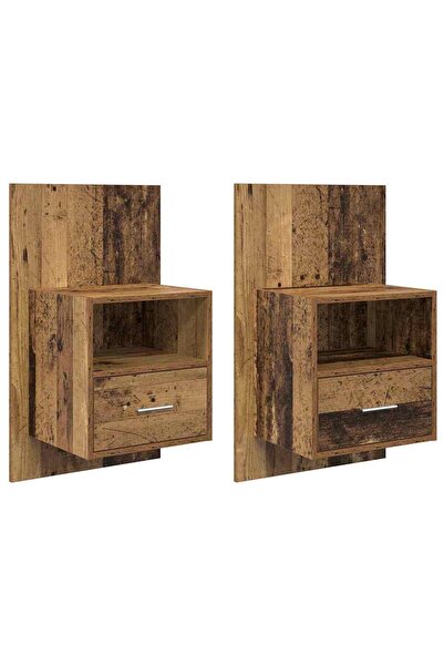 vidaxl Dulap de noapte 2 pcs Lemn vechi 50 x 32.5 x 80cm Lemn compozit