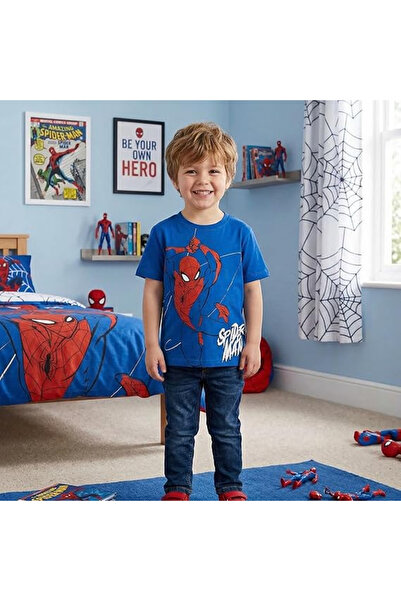 SPIDERMAN Tricou de bumbac pentru copii Spider-Man Albastru