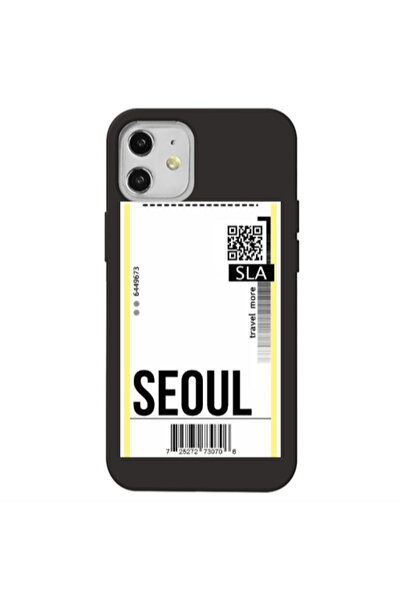 Other Apple iPhone 12 Seoul Travel More Black Colored Silicone TPU Θήκη