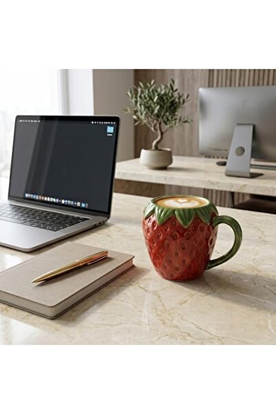 Yıldızan Nzr Beautestore Ceramic Mug with Handle, 300 ml Large Capacity, Stra...