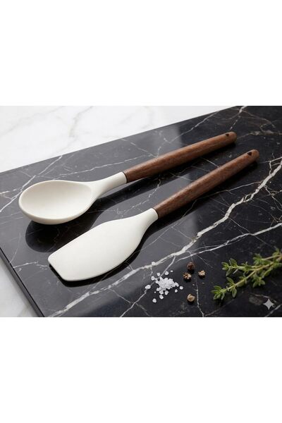 Yıldızan Tamgün Kitchen Gourmet - 2-Piece Premium Silicone and Acacia Wood Ki...