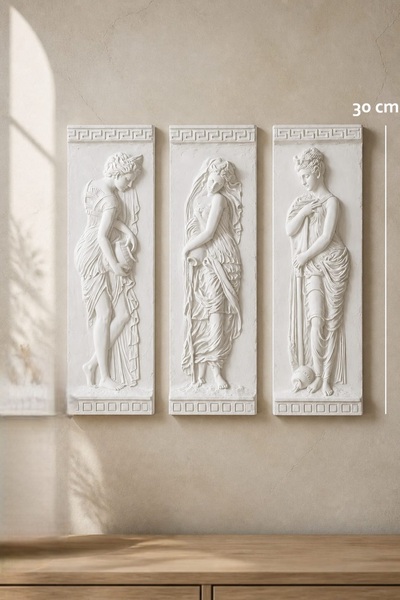 3-Piece Greek Women Wall Decor Set Wall Relief Decors