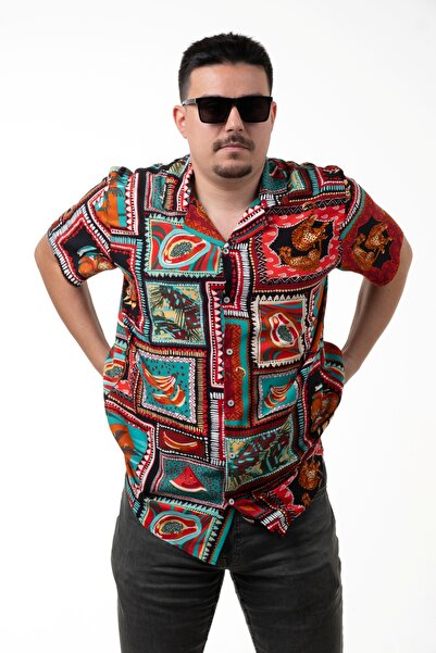 SÖR BÜLEND Men's Plus Size Hawaiian Short Sleeve Summer Shirt